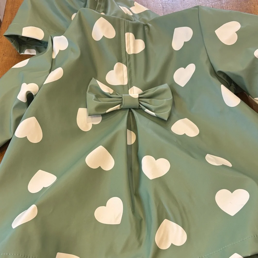 Little Me Kids‎ Heart Print Hooded  Rain Jacket Size 18 M
